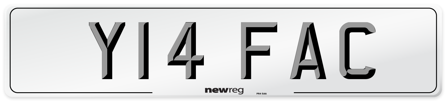 Y14 FAC Number Plate from New Reg